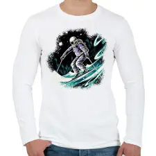 PRINTFASHION Síelő - Férfi hosszú ujjú póló - Fehér férfi póló