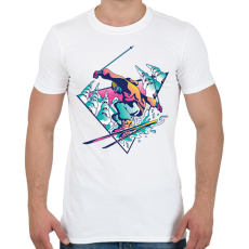 PRINTFASHION Síelő - Férfi póló - Fehér