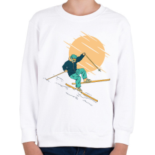 PRINTFASHION Síelő - Gyerek pulóver - Fehér gyerek pulóver, kardigán