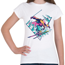 PRINTFASHION Síelő - Női póló - Fehér