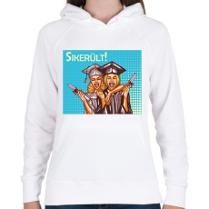 PRINTFASHION Sikerült - Popart - Női kapucnis pulóver - Fehér