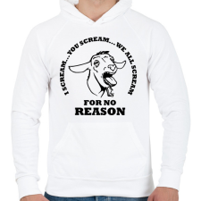 PRINTFASHION Sikító kecske - Férfi kapucnis pulóver - Fehér férfi pulóver, kardigán