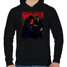 PRINTFASHION Sikoly - Scream - Férfi kapucnis pulóver - Fekete