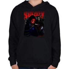 PRINTFASHION Sikoly - Scream - Gyerek kapucnis pulóver - Fekete gyerek pulóver, kardigán