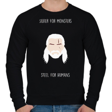 PRINTFASHION Silver for monsters - Férfi pulóver - Fekete férfi pulóver, kardigán