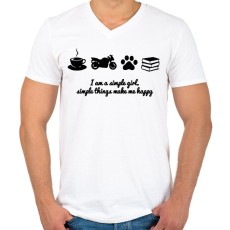 PRINTFASHION simlpe things - Férfi V-nyakú póló - Fehér