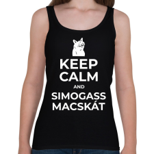 PRINTFASHION SIMOGASS MACSKÁT - Női atléta - Fekete női trikó