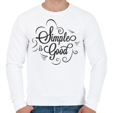 PRINTFASHION Simple is good. - Férfi pulóver - Fehér férfi pulóver, kardigán