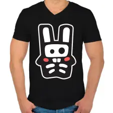 PRINTFASHION sims.bunny - Férfi V-nyakú póló - Fekete férfi póló