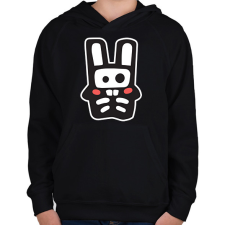 PRINTFASHION sims.bunny - Gyerek kapucnis pulóver - Fekete gyerek pulóver, kardigán