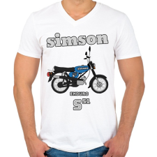 PRINTFASHION Simson  - Férfi V-nyakú póló - Fehér férfi póló