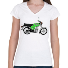 PRINTFASHION Simson - Női V-nyakú póló - Fehér női póló