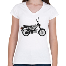 PRINTFASHION simson - Női V-nyakú póló - Fehér női póló