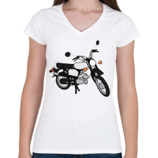 PRINTFASHION simson - Női V-nyakú póló - Fehér női póló