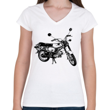 PRINTFASHION simson - Női V-nyakú póló - Fehér női póló