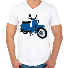 PRINTFASHION Simson Schwalbe - Férfi V-nyakú póló - Fehér férfi póló