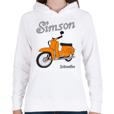 PRINTFASHION Simson schwalbe  - Női kapucnis pulóver - Fehér női pulóver, kardigán