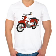 PRINTFASHION Simson Star - Férfi V-nyakú póló - Fehér férfi póló