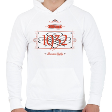 PRINTFASHION since-1932-red-black - Férfi kapucnis pulóver - Fehér