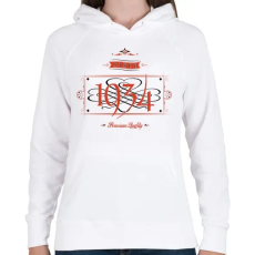 PRINTFASHION since-1934-red-black - Női kapucnis pulóver - Fehér