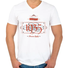 PRINTFASHION since-1935-red-black - Férfi V-nyakú póló - Fehér férfi póló