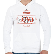 PRINTFASHION since-1939-red-black - Férfi kapucnis pulóver - Fehér