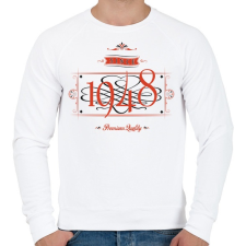 PRINTFASHION since-1948-red-black - Férfi pulóver - Fehér férfi pulóver, kardigán