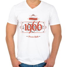 PRINTFASHION since-1966-red-black - Férfi V-nyakú póló - Fehér