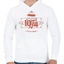 PRINTFASHION since-1974-red-black - Férfi kapucnis pulóver - Fehér férfi pulóver, kardigán