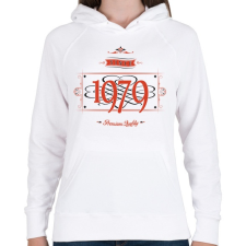 PRINTFASHION since-1979-red-black - Női kapucnis pulóver - Fehér női pulóver, kardigán