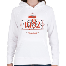 PRINTFASHION since-1982-red-black - Női kapucnis pulóver - Fehér