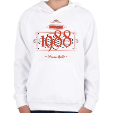 PRINTFASHION since-1988-red-black - Gyerek kapucnis pulóver - Fehér gyerek pulóver, kardigán