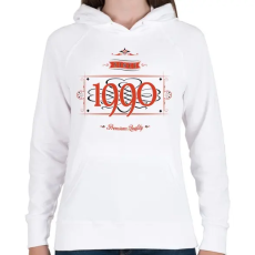 PRINTFASHION since-1990-red-black - Női kapucnis pulóver - Fehér