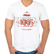 PRINTFASHION since-1995-red-black - Férfi V-nyakú póló - Fehér férfi póló
