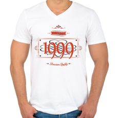 PRINTFASHION since-1999-red-black - Férfi V-nyakú póló - Fehér