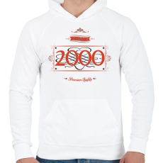 PRINTFASHION since-2000-red-black - Férfi kapucnis pulóver - Fehér
