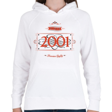 PRINTFASHION since-2001-red-black - Női kapucnis pulóver - Fehér