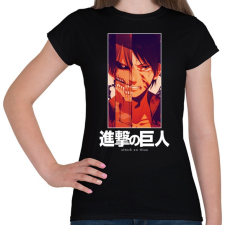 PRINTFASHION Singeki no kjodzsin character - Női póló - Fekete női póló