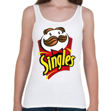 PRINTFASHION Singles - szinglik - Pringles paródia - Női atléta - Fehér női trikó