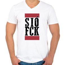 PRINTFASHION Siófck - Férfi V-nyakú póló - Fehér