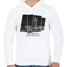 PRINTFASHION Siófok (GTA stílus) - Férfi kapucnis pulóver - Fehér