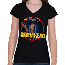 PRINTFASHION Siren head - Női V-nyakú póló - Fekete női póló