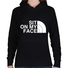 PRINTFASHION Sit on my face - Női kapucnis pulóver - Fekete női pulóver, kardigán