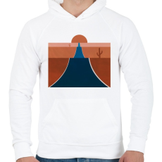 PRINTFASHION Sivatag 4 - Férfi kapucnis pulóver - Fehér