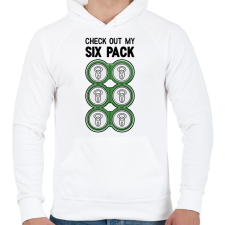 PRINTFASHION Six Pack Beer - Férfi kapucnis pulóver - Fehér férfi pulóver, kardigán