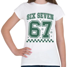 PRINTFASHION six seven 67 zöld - Női póló - Fehér női póló