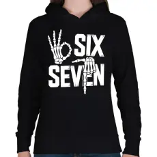 PRINTFASHION Six Seven - Női kapucnis pulóver - Fekete