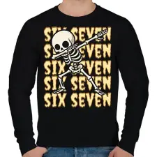 PRINTFASHION Six Seven Skeleton - Férfi pulóver - Fekete férfi pulóver, kardigán