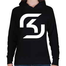 PRINTFASHION Sk logo - Női kapucnis pulóver - Fekete női pulóver, kardigán