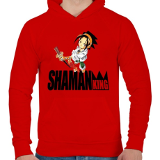 PRINTFASHION SK Yoh Asakura - Férfi kapucnis pulóver - Piros